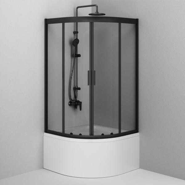 Душевой уголок AM.PM Gem 90x150x90 W90G-401A090BT профиль черный
