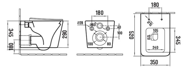 Унитаз Boheme Zen 967-SET-2-B подвесной с микролифтом