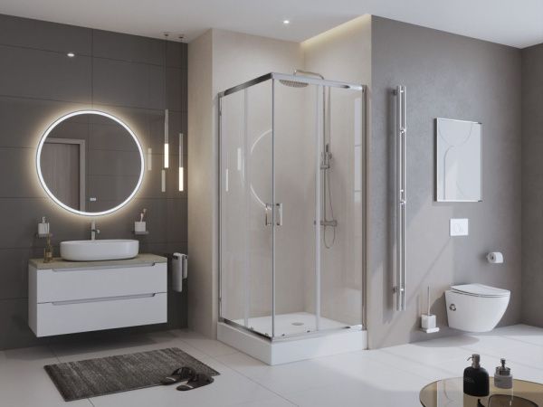 Душевой уголок 100x100 см BelBagno UNO-195 Uno-195-a-2-100-c-cr хром Душевой уголок 100x100 см BelBagno UNO-195 Uno-195-a-2-100-c-cr хром