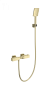 Смеситель для душа с термостатом и гарнитуром Wonzon & Woghand Twist WW-B2025-A-BG золото брашированный