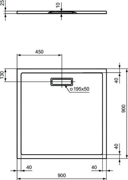 Ультратонкий акриловый квадратный душевой поддон 90x90x2,5 см Ideal Standard ULTRAFLAT NEW T4467V3 Ультратонкий акриловый квадратный душевой поддон 90x90x2,5 см Ideal Standard ULTRAFLAT NEW T4467V3