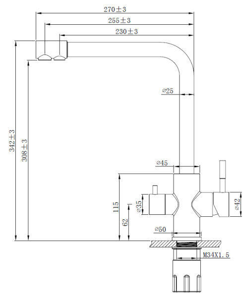 Смеситель для кухни ESKO Kitchen GR 05 B никель матовый Смеситель для кухни ESKO Kitchen GR 05 B никель матовый