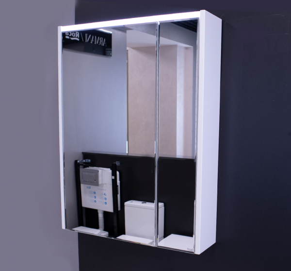 Зеркальный шкаф Roca Ronda 60 белый матовый/бетон ZRU9303007 Зеркальный шкаф Roca Ronda 60 белый матовый/бетон ZRU9303007