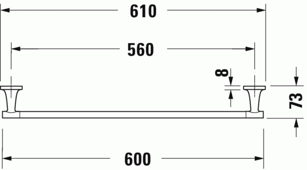 Полотенцедержатель настенный 60 см DURAVIT Starck T 0099424600 Полотенцедержатель настенный 60 см DURAVIT Starck T 0099424600