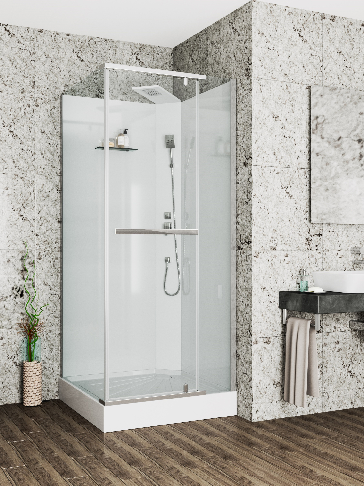 Душевая кабина Ceruttispa 90x225 MiMi90T профиль хром