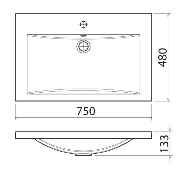 Раковина накладная 75x48 Florentina 10.150.00750.001 Раковина накладная 75x48 Florentina 10.150.00750.001