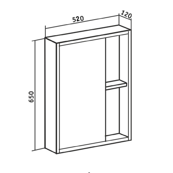 Шкаф зеркальный Runo Эко 50 см 00-00004677 какао