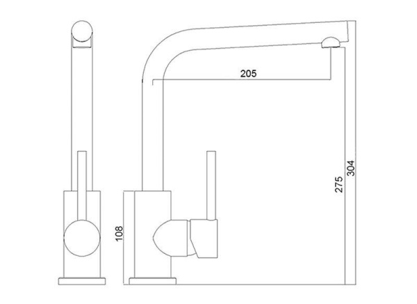 Смеситель для кухни Longran Impact LM2104 Альпина Смеситель для кухни Longran Impact LM2104 Альпина