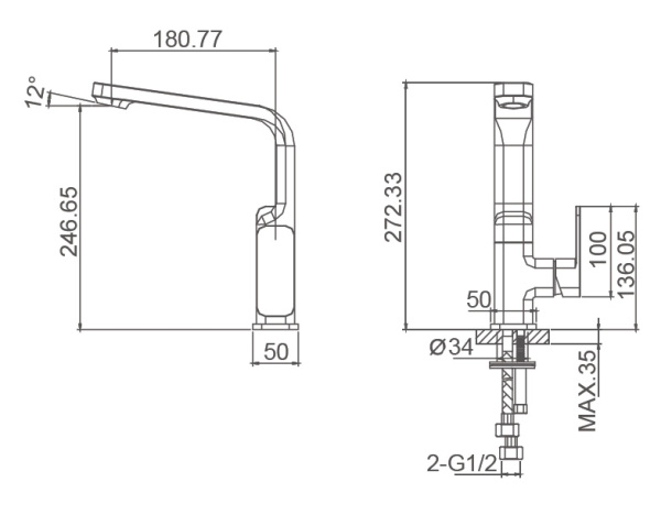 Смеситель для кухонной мойки Wonzon & Woghand Arnie WW-692102-MB черный матовый
