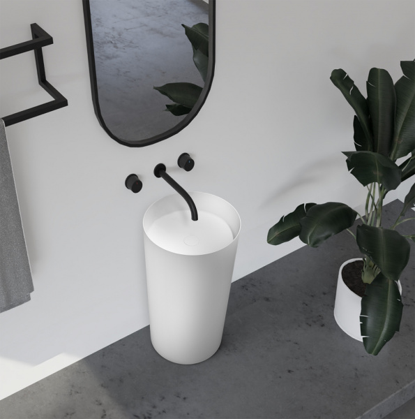 Раковина напольная Abber Stein 45 см AS2506-H белая матовая