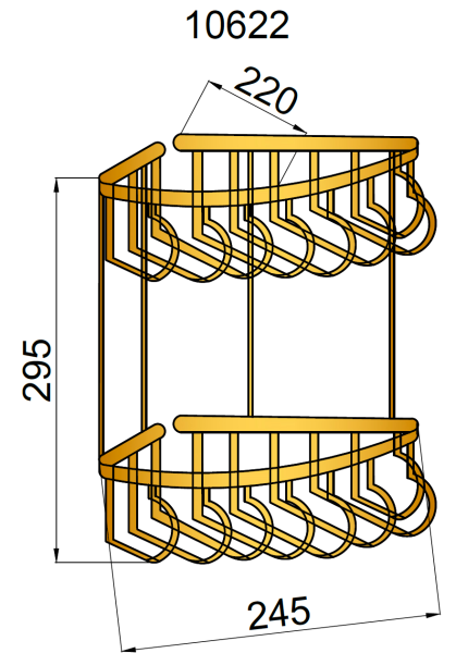 Полка для ванной Boheme Medici 10622 бронза глянцевая