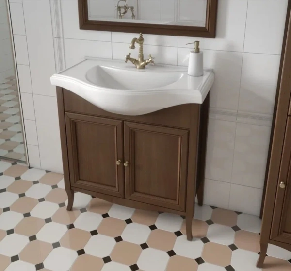 Тумба с раковиной Caprigo Lion 80 см 38311-036.000.00.20 напольная орех античный