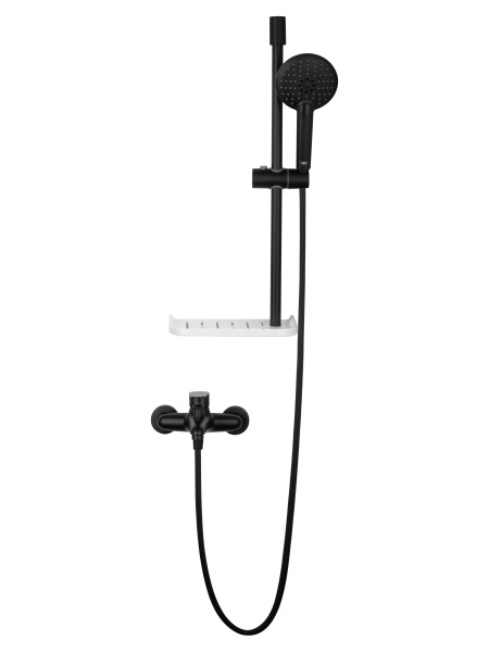 Смеситель для ванны с душем и гарнитуром Wonzon & Woghand Alfa WW-AE3201-MB черный матовый