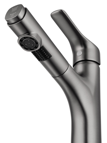 Смеситель для раковины с гигиеническим душем Wonzon & Woghand WW-AE4151-BGG темный графит брашированный