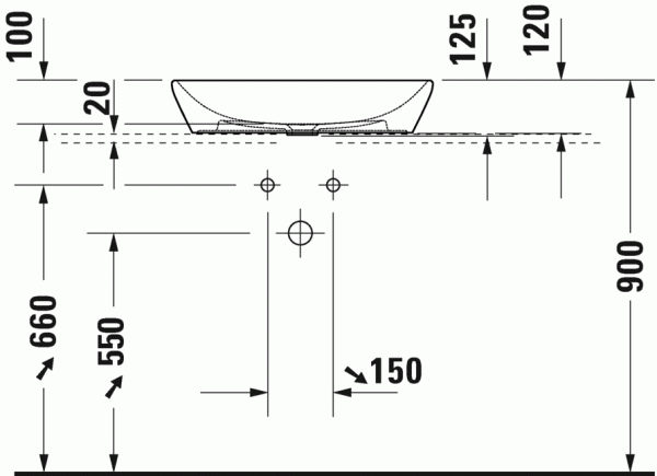 Раковина 60 см DURAVIT D-NEO 2372600070 Раковина 60 см DURAVIT D-NEO 2372600070