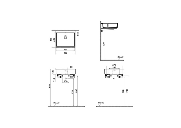 Раковина-чаша 45х38 VitrA ArchiPlan 7403B003-0012 Раковина-чаша 45х38 VitrA ArchiPlan 7403B003-0012