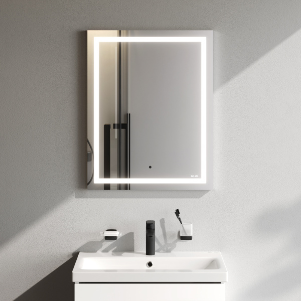 Зеркало Am.Pm Gem 55 см M91AMOX0551WG с подсветкой серебро