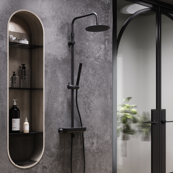 Душевая система со смесителем-полкой Damixa Scandinavian Pure 936730300 Душевая система со смесителем-полкой Damixa Scandinavian Pure 936730300