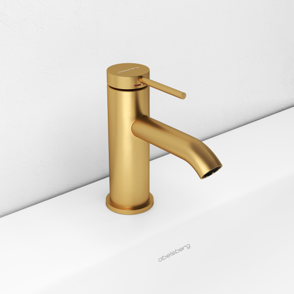 Смеситель для раковины Abelsberg Fluida ERF22001BG королевское золото брашированный
