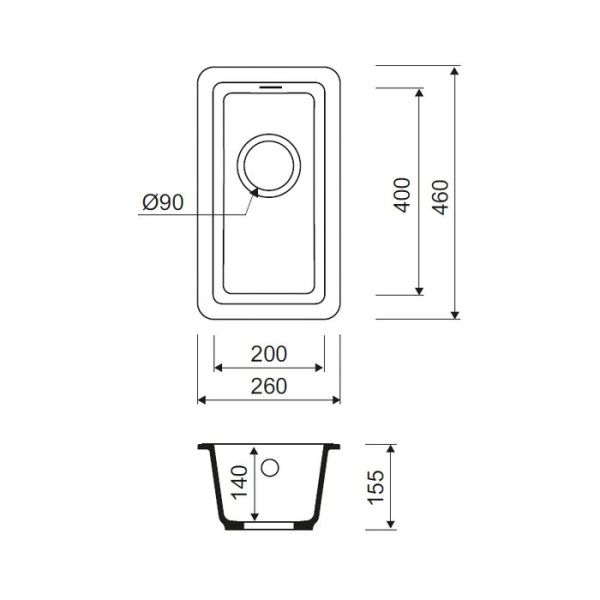 Мойка для подстольного монтажа 26х46х15,5 см IDDIS Tanto TU1P261i87 песок Мойка для подстольного монтажа 26х46х15,5 см IDDIS Tanto TU1P261i87 песок