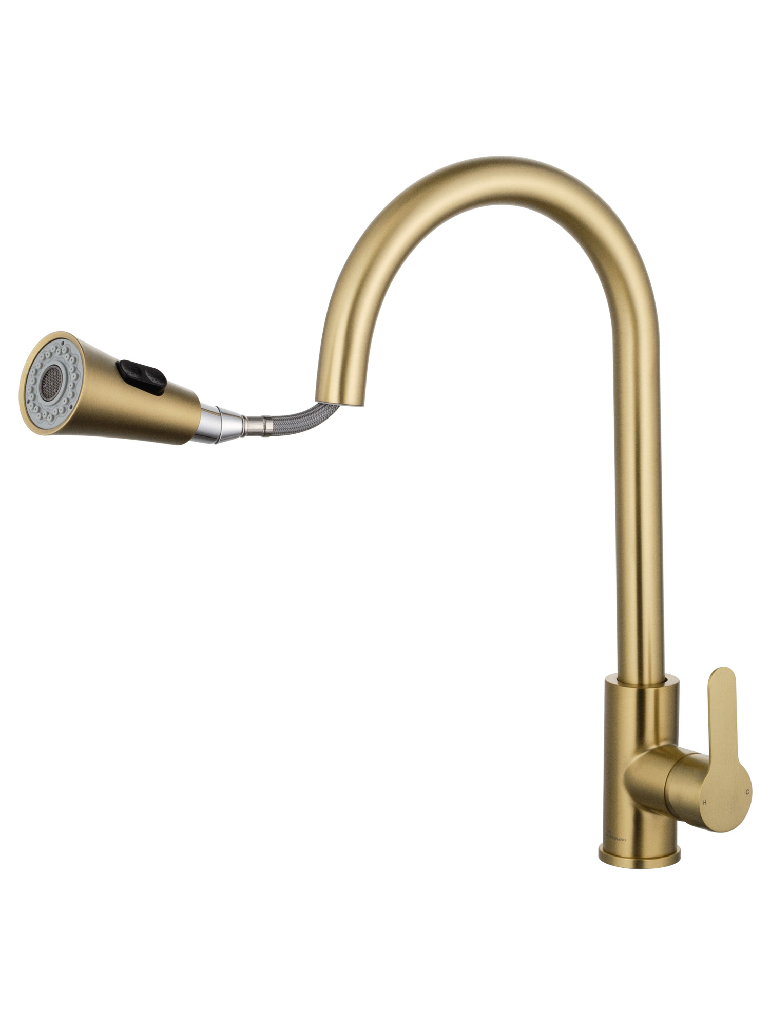 Смеситель для кухонной мойки Wonzon & Woghand WW-121E201L-BG золото брашированный