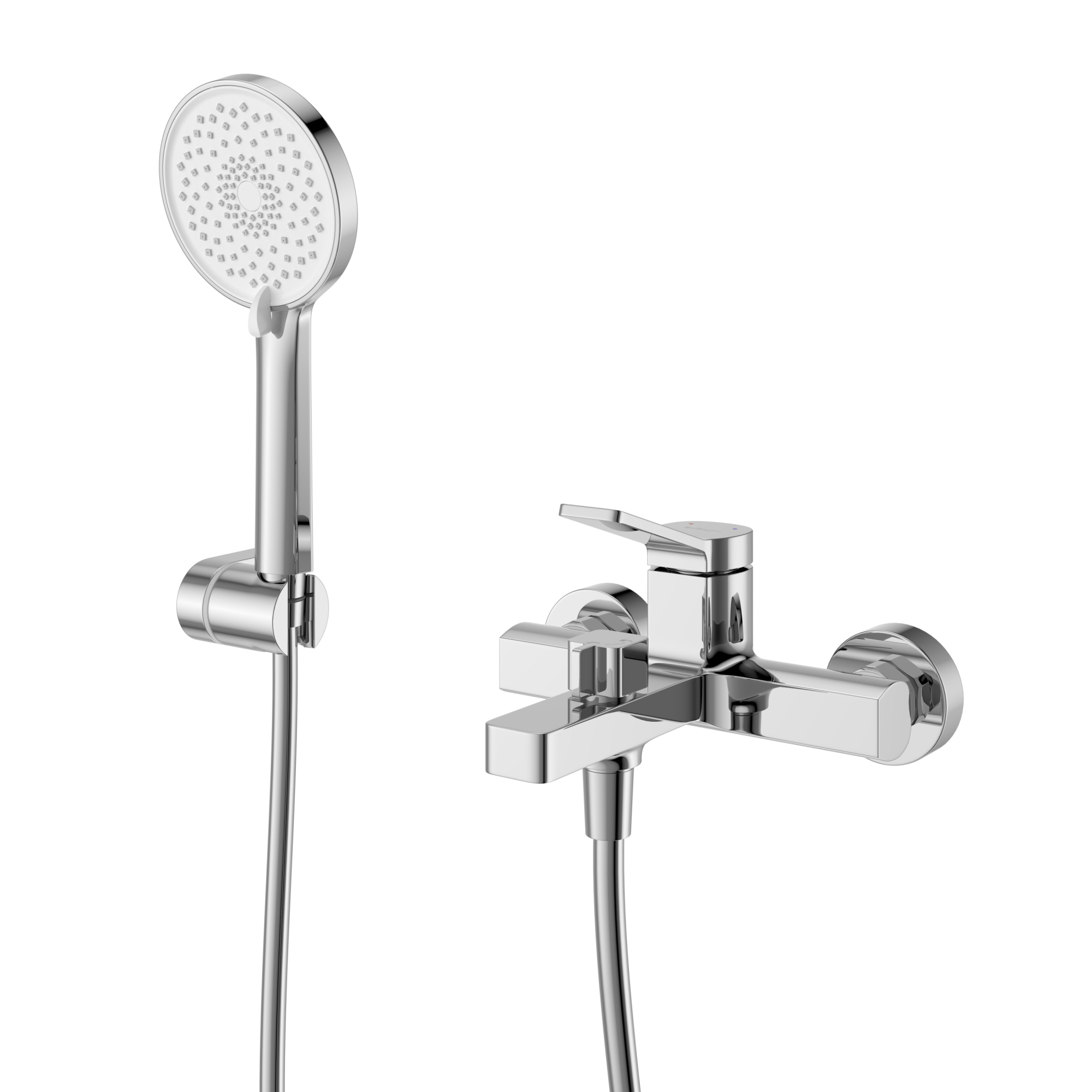 Смеситель для ванны с ручным душем, шлангом и держателем BelBagno Albano ALBANO-VASM-CRM хром глянцевый