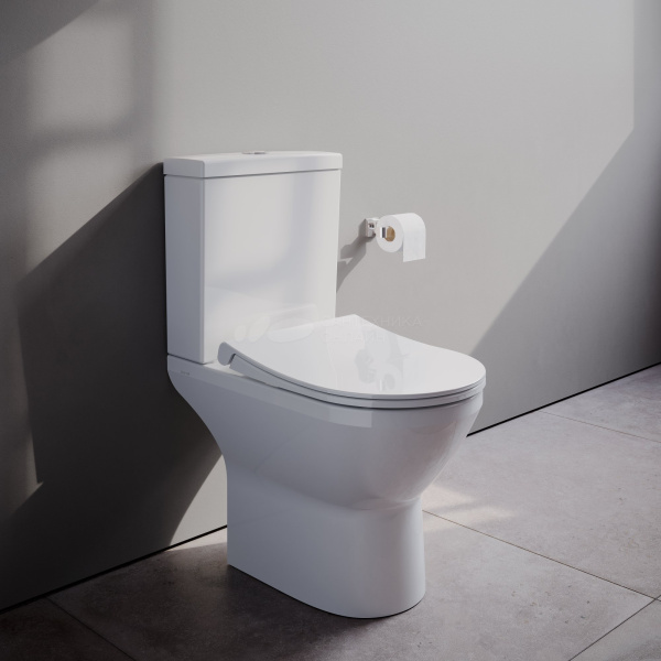 Унитаз-компакт безободковый с тонким сиденьем микролифт VitrA Integra Round Open-Back 9833B003-7206 Унитаз-компакт безободковый с тонким сиденьем микролифт VitrA Integra Round Open-Back 9833B003-7206