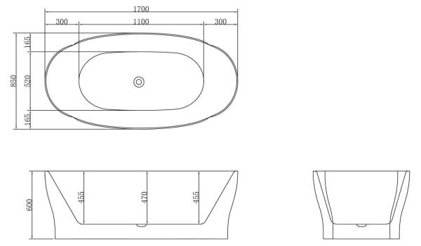 Акриловая ванна 170x85 см BelBagno  BB403-1700-850 белый Акриловая ванна 170x85 см BelBagno  BB403-1700-850 белый