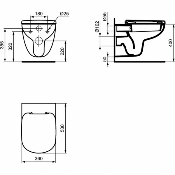 Подвесной унитаз Ideal Standard TEMPO T331101 Подвесной унитаз Ideal Standard TEMPO T331101