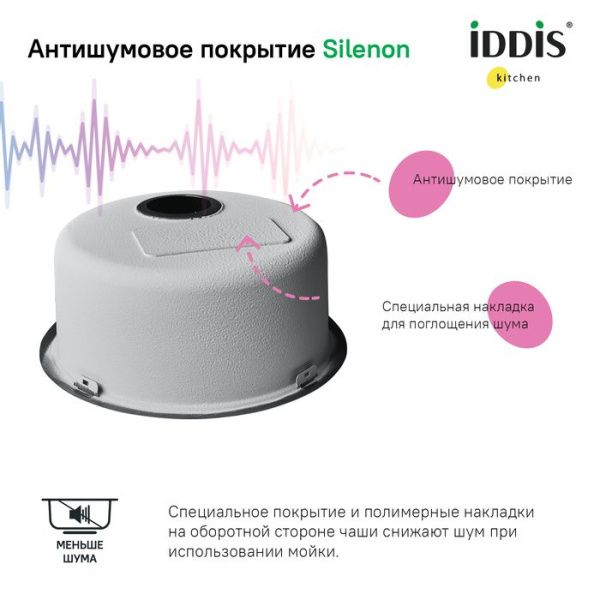 Мойка 42,5х42,5х18 см IDDIS Edifice EDI42G0i77 графит Мойка 42,5х42,5х18 см IDDIS Edifice EDI42G0i77 графит