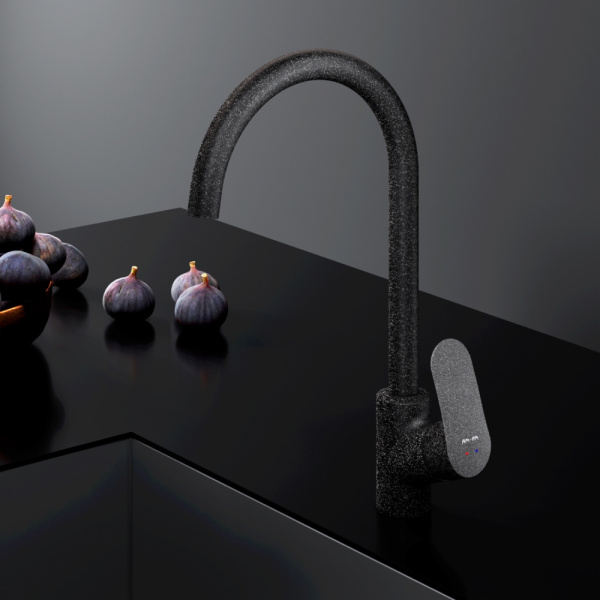 Смеситель для кухонной мойки Am.Pm Like F8007122 элегантный черный матовый