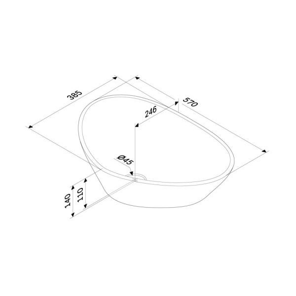 Раковина Am.Pm Func 55 см M8FWCC50600WG накладная