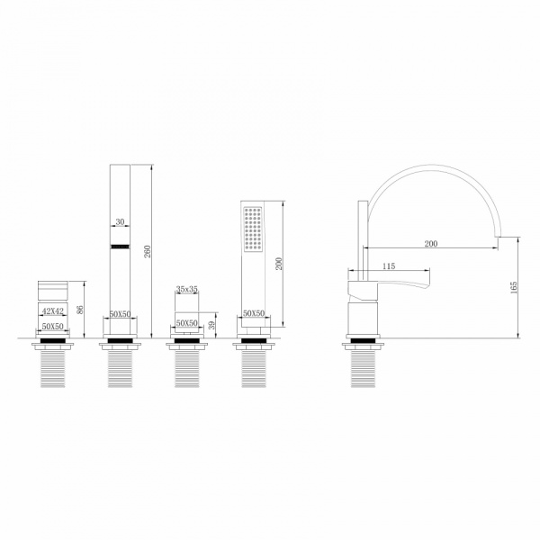 Смеситель  ABBER Wasserfall AF8613G золото матовое Смеситель  ABBER Wasserfall AF8613G золото матовое