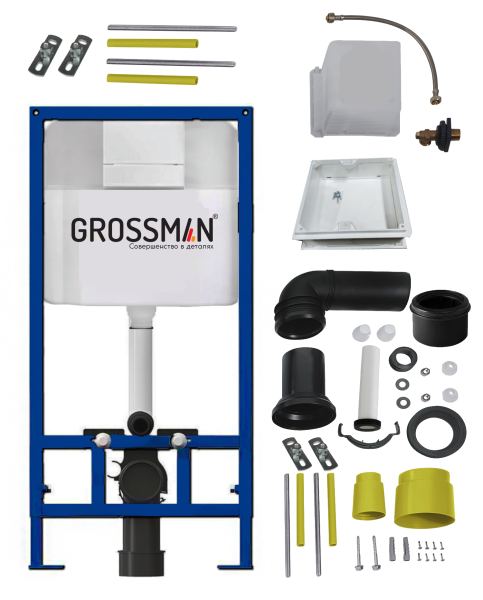 Комплект 2 в 1: инсталляция GROSSMAN 900.T1.01.00 с клавишей смыва Cosmo 800.T1.02.110.110 хром матовый Комплект 2 в 1: инсталляция GROSSMAN 900.T1.01.00 с клавишей смыва Cosmo 800.T1.02.110.110 хром матовый