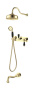 Смеситель для ванны Boheme Tradizionale Nero 258 с душевым гарнитуром золото