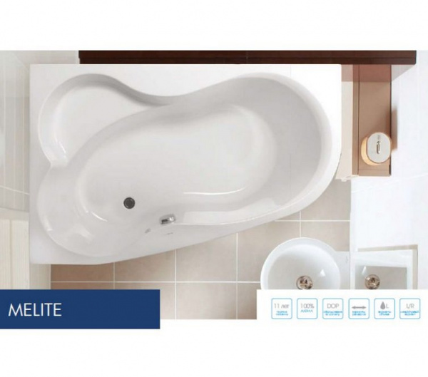Акриловая ванна VAGNERPLAST MELITE 160x105 Left Акриловая ванна VAGNERPLAST MELITE 160x105 Left