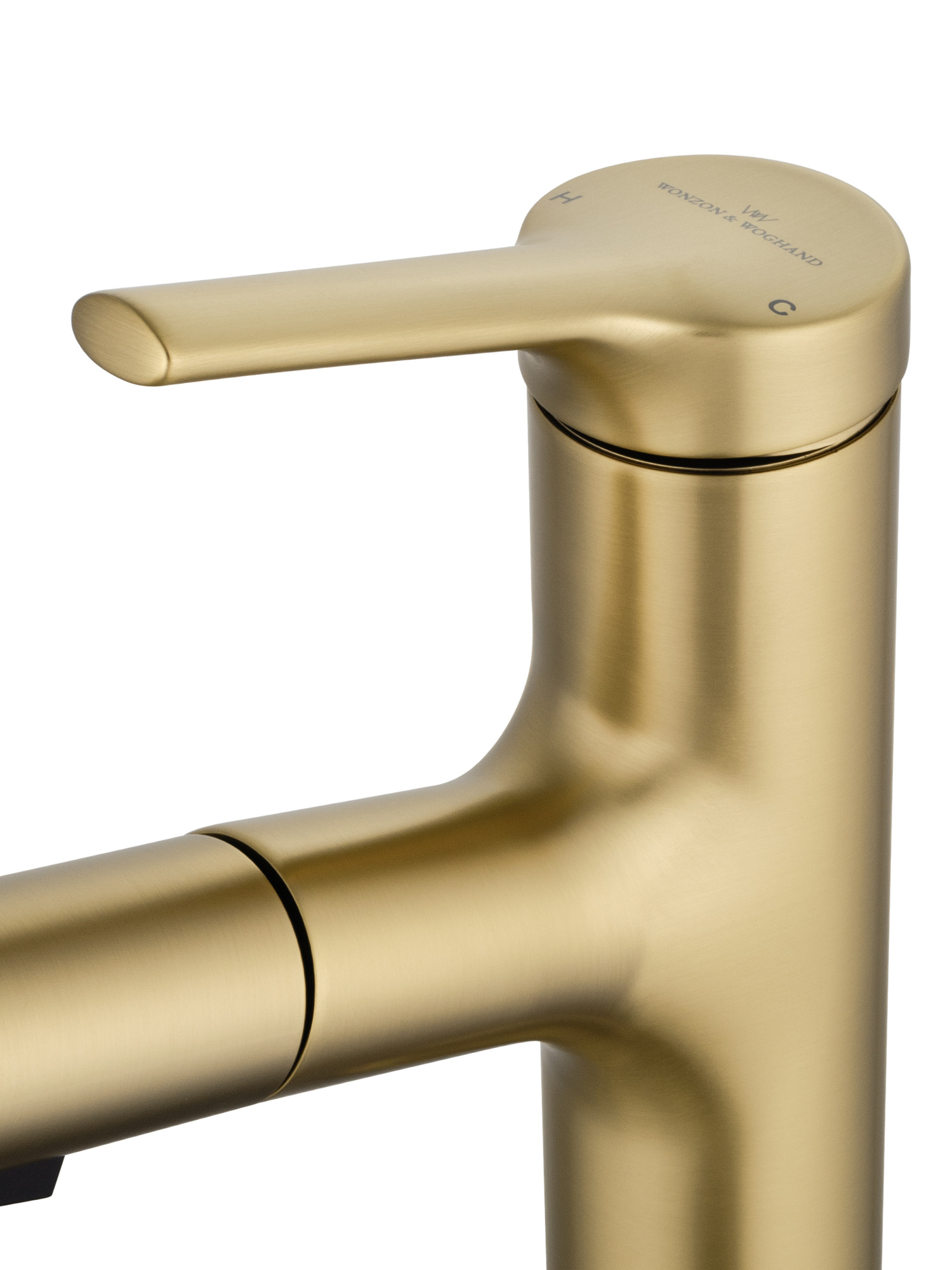 Смеситель для раковины с гигиеническим душем Wonzon & Woghand WW-A40862-BG золото брашированный