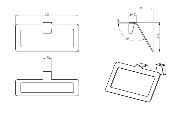 Полотенцедержатель Wonzon & Woghand Eclipse WW-V2201-GM темный графит брашированный