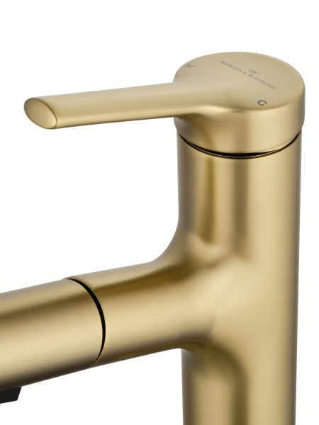 Смеситель для раковины с гигиеническим душем Wonzon & Woghand WW-A40862-BG золото брашированный