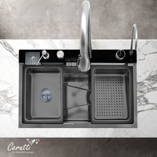 Мойка для кухни Ceruttispa Gloria CT10356 черная глянцевая