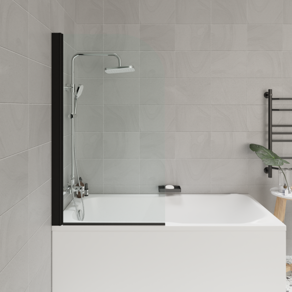 Штора для ванной стеклянная Parly F04B черный