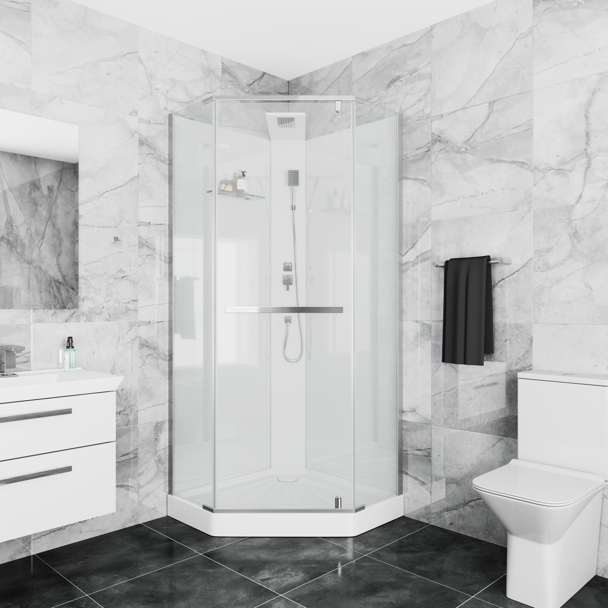 Душевая кабина Ceruttispa 90x225 CHIKA901T профиль хром