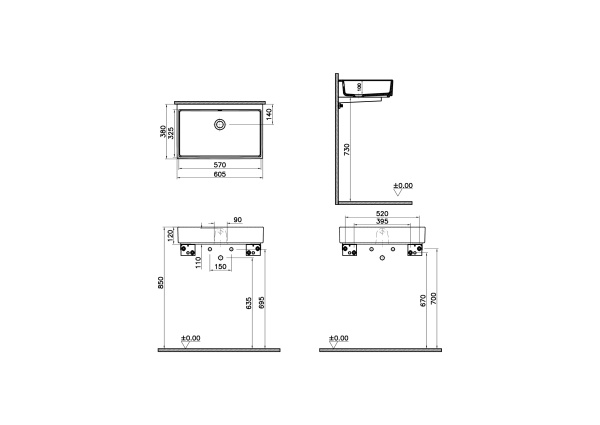 Раковина-чаша 60х38 VitrA ArchiPlan 7404B003-0012 Раковина-чаша 60х38 VitrA ArchiPlan 7404B003-0012