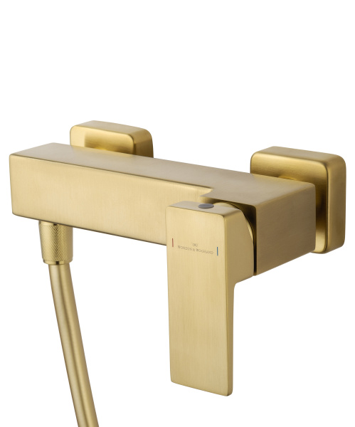 Смеситель для душа с гарнитуром Wonzon & Woghand Cube 2.0 WW-88048068-BG золото брашированный