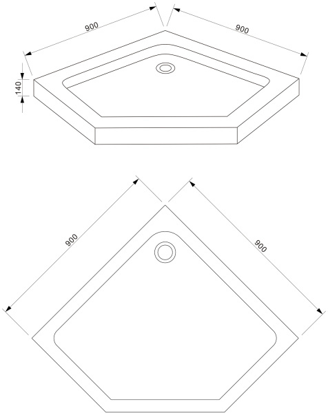 Поддон 90x90x14 Bravat Type-P1 P39 Поддон 90x90x14 Bravat Type-P1 P39