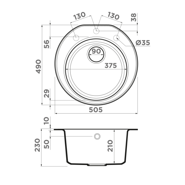 Мойка для кухни Omoikiri Miya 50 см 4993508 шампань