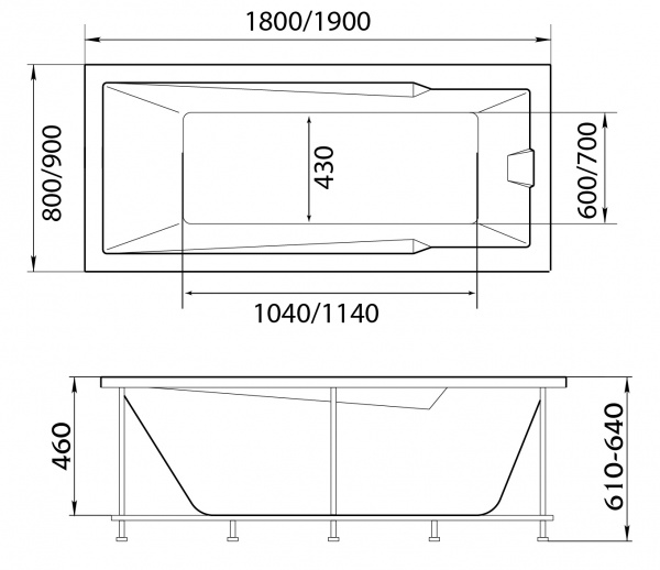 Ванна акриловая 190х90 Marka One RAGUZA Ванна акриловая 190х90 Marka One RAGUZA