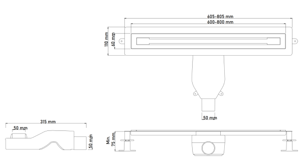Душевой трап Boheme Trendy 983-80-CR satin