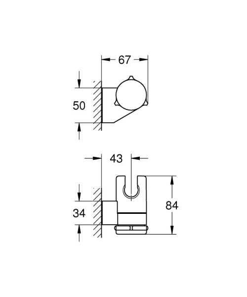 Держатель ручного душа  Grohe Tempesta 27595000 хром Держатель ручного душа  Grohe Tempesta 27595000 хром