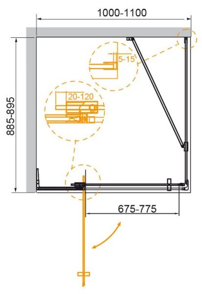 Душевой уголок 90x100 см Cezares SLIDER SLIDER-AH-1-90-100/110-C-NERO черный матовый Душевой уголок 90x100 см Cezares SLIDER SLIDER-AH-1-90-100/110-C-NERO черный матовый